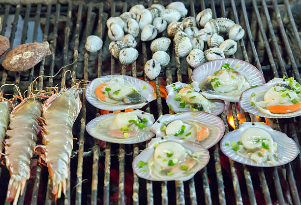 istock Barbecue Grill cooking seafood. 489785224