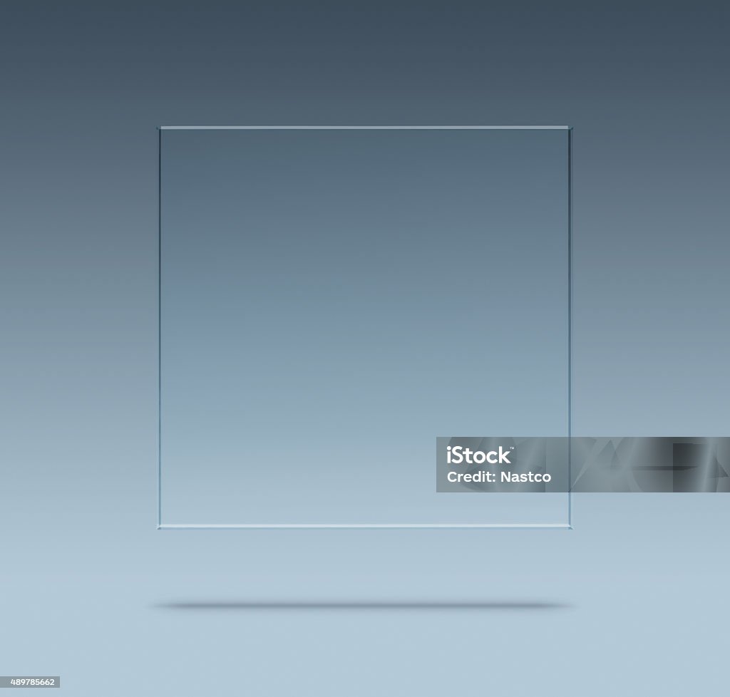 Blank glass plate Close up of blank glass plate with copy space Glass - Material Stock Photo