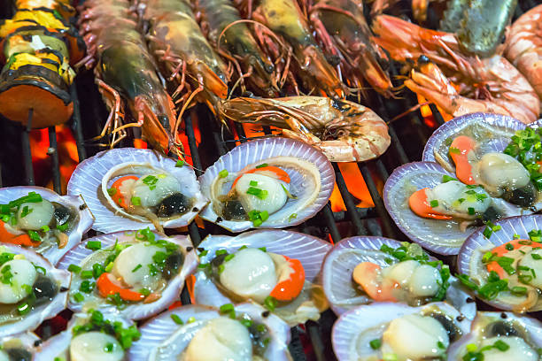 istock Barbecue Grill cooking seafood. 489786060