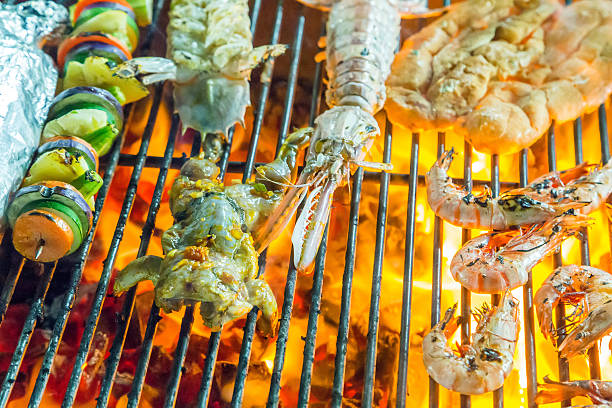 istock Barbecue Grill cooking seafood. 489787072