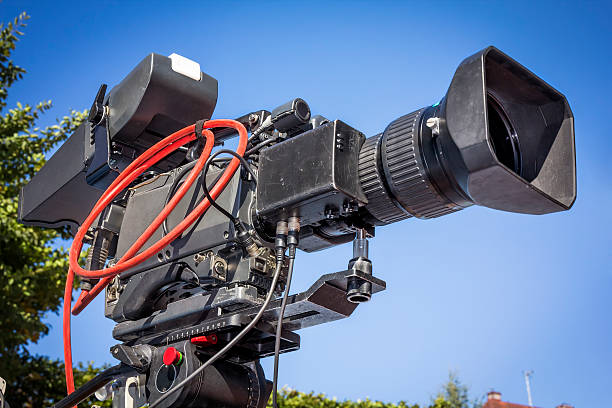 istock Professional digital tv video camera 489788386
