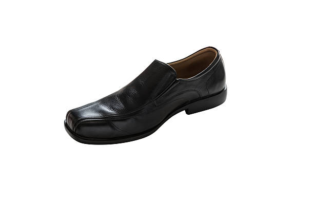 istock Black leather men's shoes 489789240