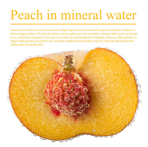 Peach in mineral water isolated
