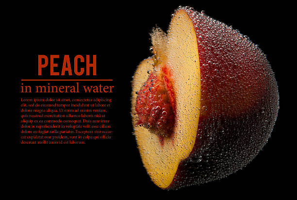 Peach in water isolated