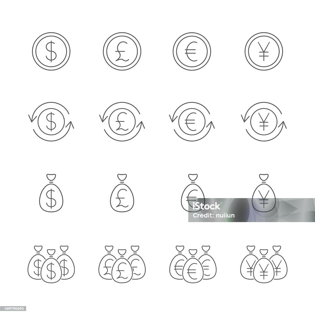 money icons set 2015 stock vector