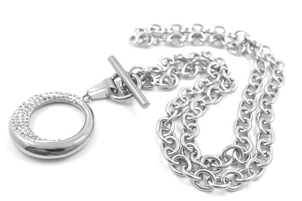 istock Luxury ladies stainless steel necklace 489801344