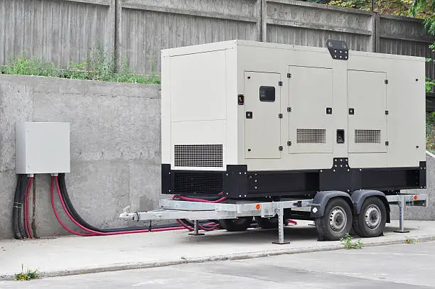 Photo of Backup Generator for Office Building Сonnected to the Control Panel