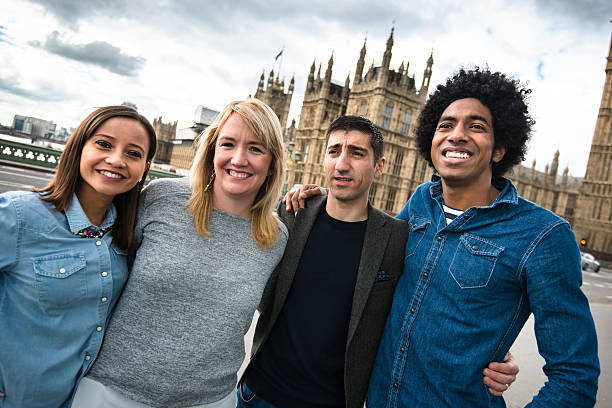 istock Friends have fun in London 489802172