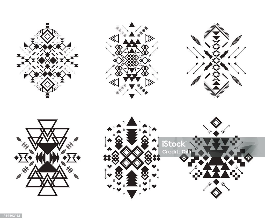 Tribal elements collection Tribal elements collection. Vector illustration set.Tribal art and aztec design. 2015 stock vector