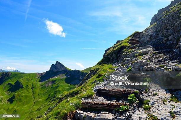 Stairs On A Mountain Trail Stock Photo - Download Image Now - Nature, Staircase, 2015