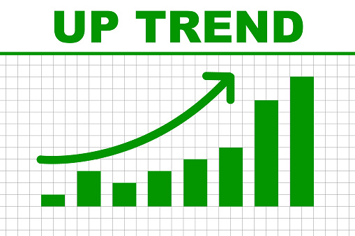 Chat illustration of upward trend can be used for indicating positive progress of any sector