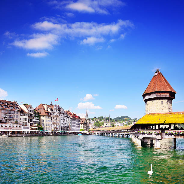 istock Wooden bridge in Lucerne 489806236