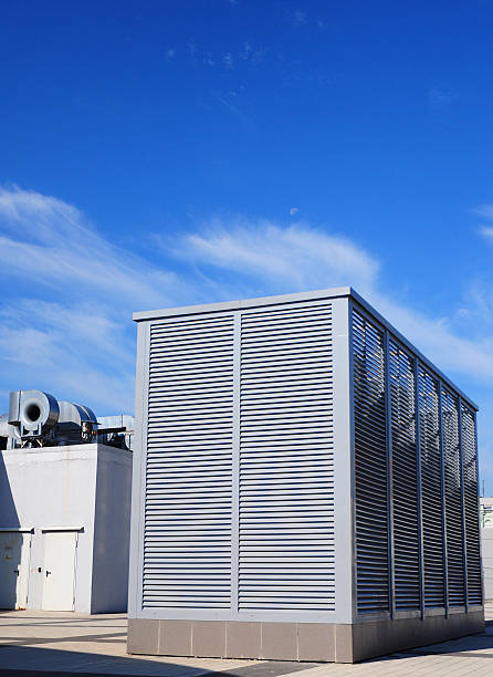 istock Industrial air conditioning and ventilation systems on the street 489806556