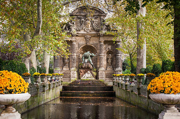 Fontaine Medicis, Paris Medici Fountain in the Luxembourg Garden, Paris luxembourg paris stock pictures, royalty-free photos & images