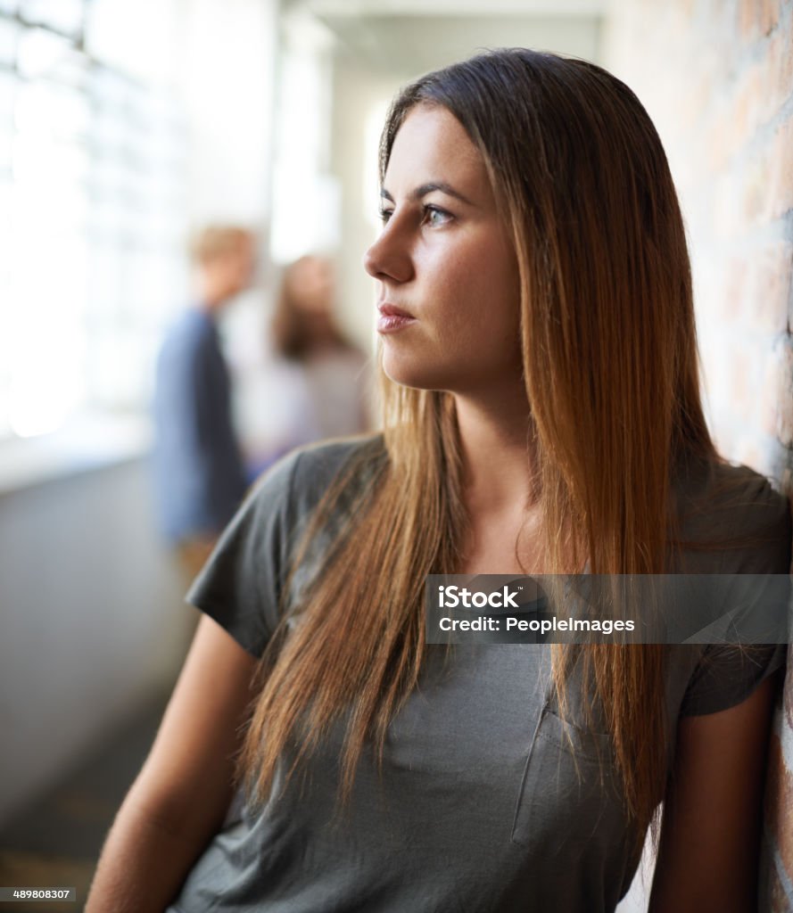 in Gedanken versunken nach dem Kurs - Lizenzfrei Betrachtung Stock-Foto