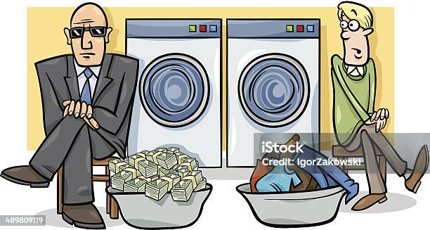 Money Laundering Cartoon Illustration Stock Illustration - Download Image Now - Laundromat, Currency, Laundry