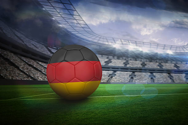 istock Football in germany colours 489809713