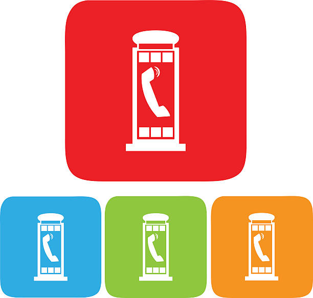 ilustrações de stock, clip art, desenhos animados e ícones de telefone, callbox ícone, ilustração vetorial. - telephone booth telephone pay phone telecommunications equipment