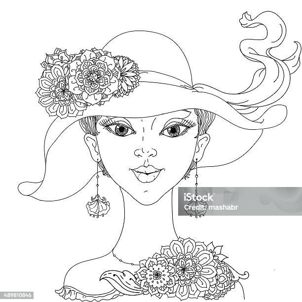 Beautiful Fashion Women Stock Illustration - Download Image Now - Human Face, Tangle Pattern, Women