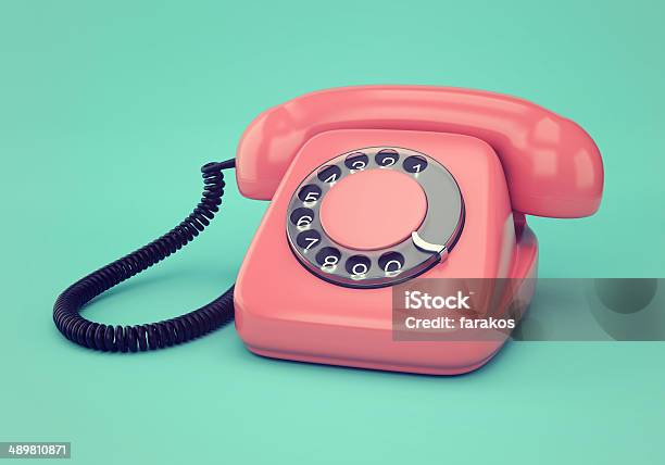 Pink Retro Telephone Stock Photo - Download Image Now - Appliance, Blue, Cultures