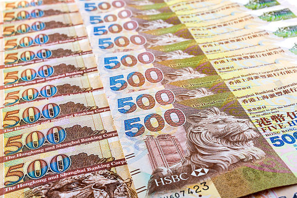 Hong Kong 500-dollar notes This photo was shot with a Canon EOS 5D Mark III. ISO 100 hong kong currency symbol stock pictures, royalty-free photos & images