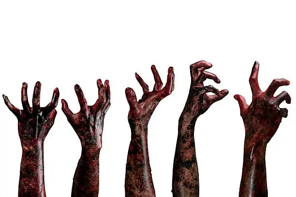 Photo of Blood  zombie hands,  zombie theme, halloween theme