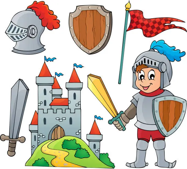 Vector illustration of Knight theme collection