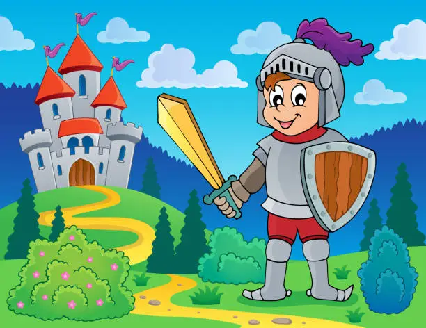Vector illustration of Knight theme image