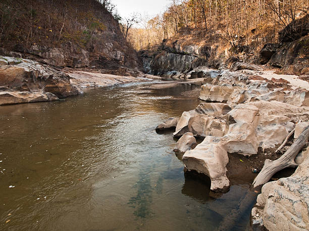 istock River and rock in mountain hill 489813299