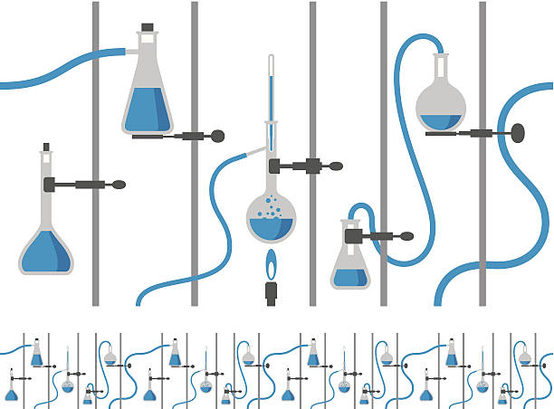 Chemistry Laboratory - Two tone background vector art illustration