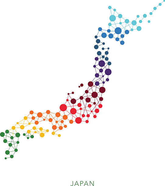 gepunktete textur vektor hintergrund japan - connection in a row striped globe stock-grafiken, -clipart, -cartoons und -symbole