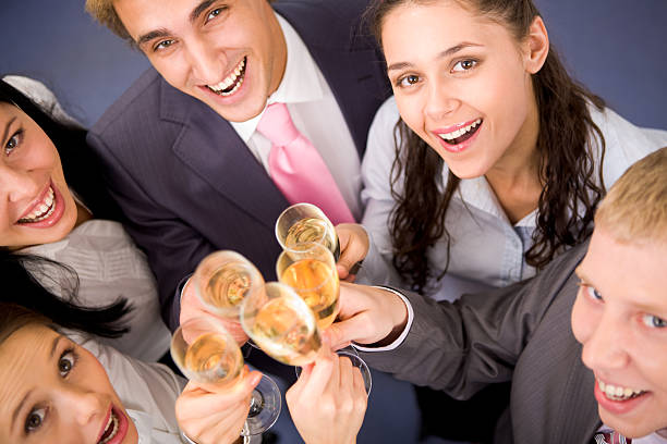 celebrazione - party business toast champagne foto e immagini stock