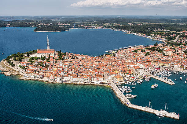 istock Aerial view of Rovinj harbor 489833050