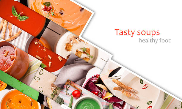 istock Collage from photos of soups puree 489833274