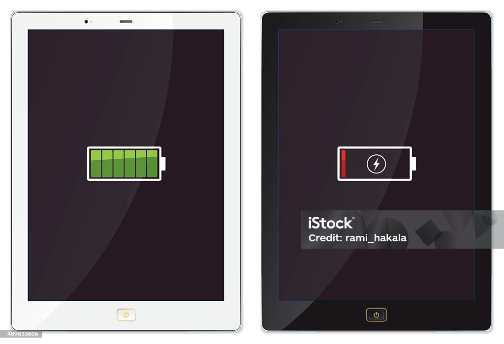 Charge Tablet Modern Tablet Charging Screen Illustration Stock Illustration ...
