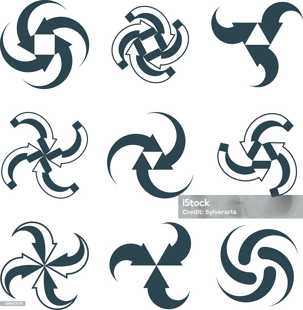 Looping Arrows Vector Abstract Symbol Collection Stock Illustration ...