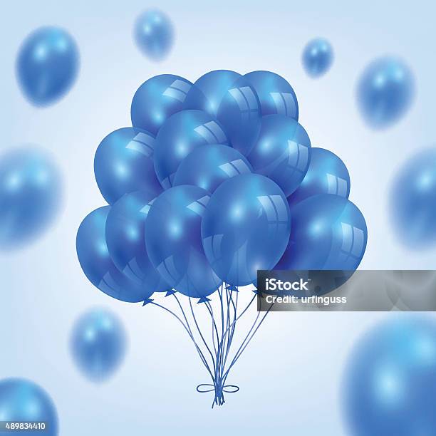 Illustration Of A Set Of Colorful Birthday Stock Illustration - Download Image Now - Balloon, Hot Air Balloon, Blue