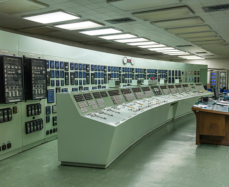 Control room of an hydroelectric power plant 