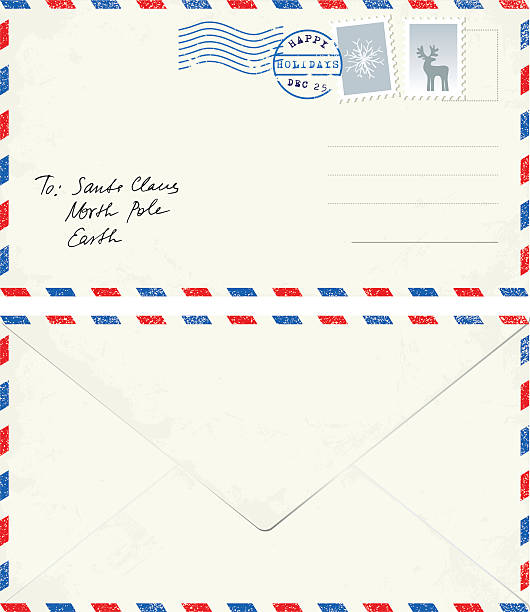 Postcard letter to Santa Vector illustration. EPS10, Ai10, PDF, High-Res JPEG included. santa letter stock illustrations