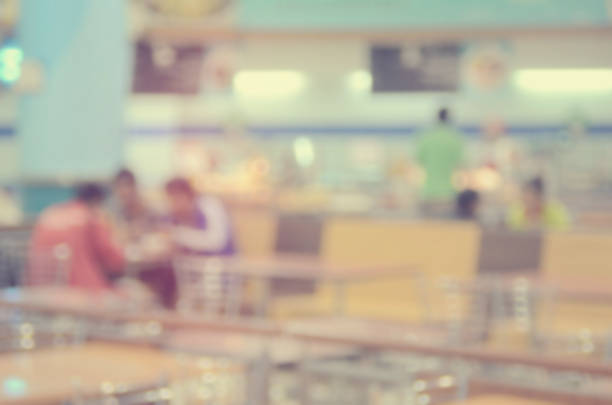 istock Blur food court abstract background. 489836872