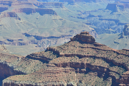 The different rocks and rock layers of the Grand Canyon in Arizona.