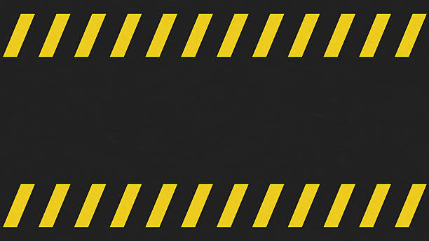 istock Light grunge black and yellow caution sign background. 489838698