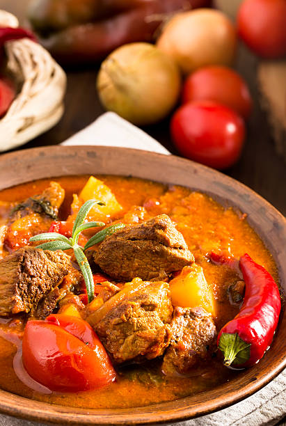 istock Hungarian goulash in plate closeup 489839106