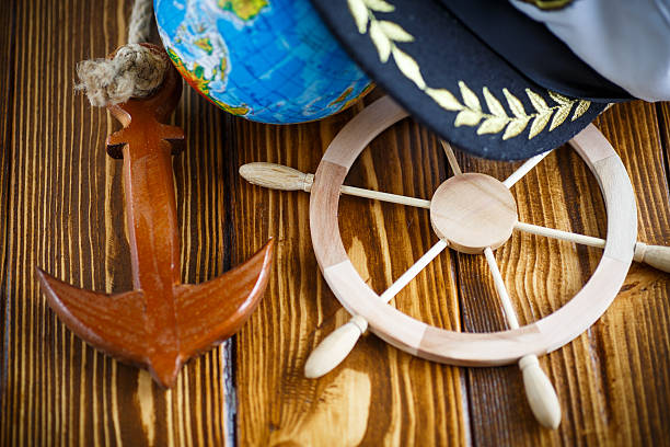 istock Decorative wooden steering wheel 489840626