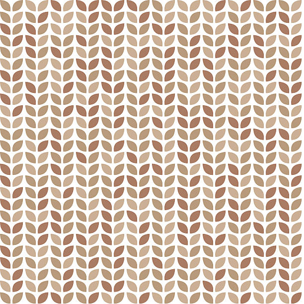 Scrap seamless pattern with brown leaves vector art illustration