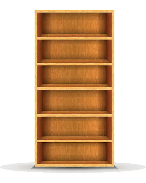 Vector illustration of vector wood shelf