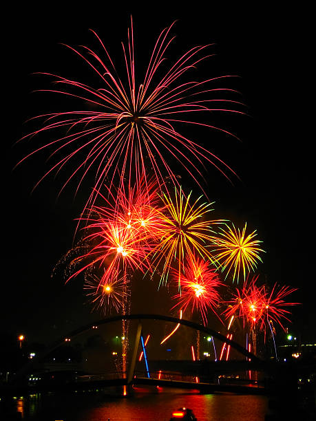 istock Fireworks display on New Year's Eve, Melbourne, Australia 489843480