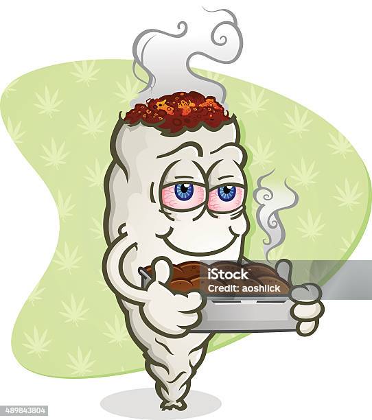 Marijuana Joint Cartoon Character With Pot Brownies-vektorgrafik och fler bilder på Brownie - Mjuk kaka