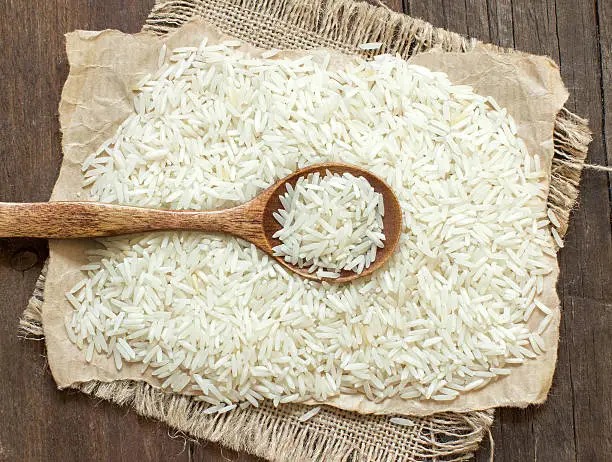 Photo of Basmati rice with a spoon