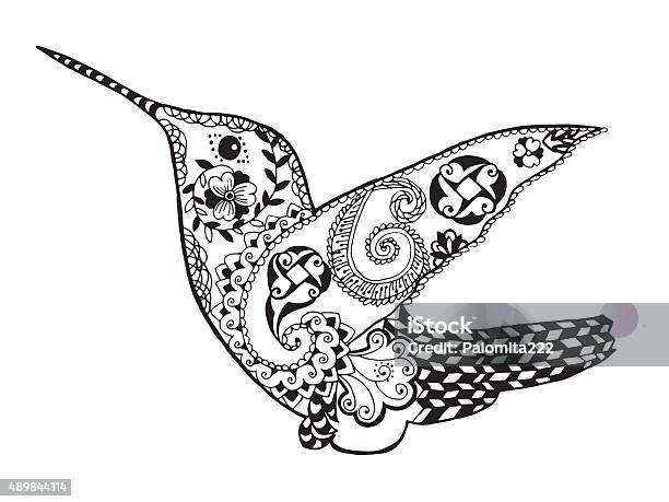 Hummingbird Sketch For Tattoo Or Tshirt Stock Illustration - Download Image Now - Black And White, Hummingbird, Indigenous Culture